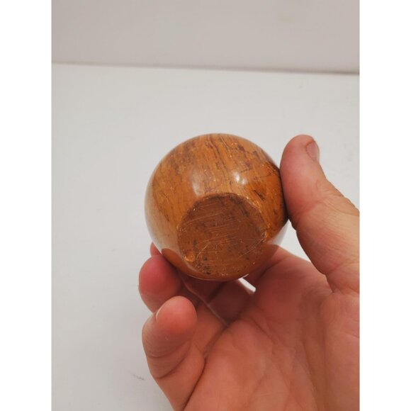 Onyx Apple Sculpture - Hand Carved Gemstone Decor - Unique Home Accent - Gold - Picture 8 of 10